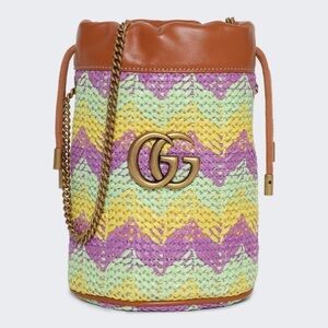 Gucci mini GG Marmont chevron-knit bucket bag